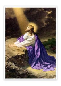 Открытка "Иисус в Гефсимании" Худ. Генрих Фердинанд Гофман